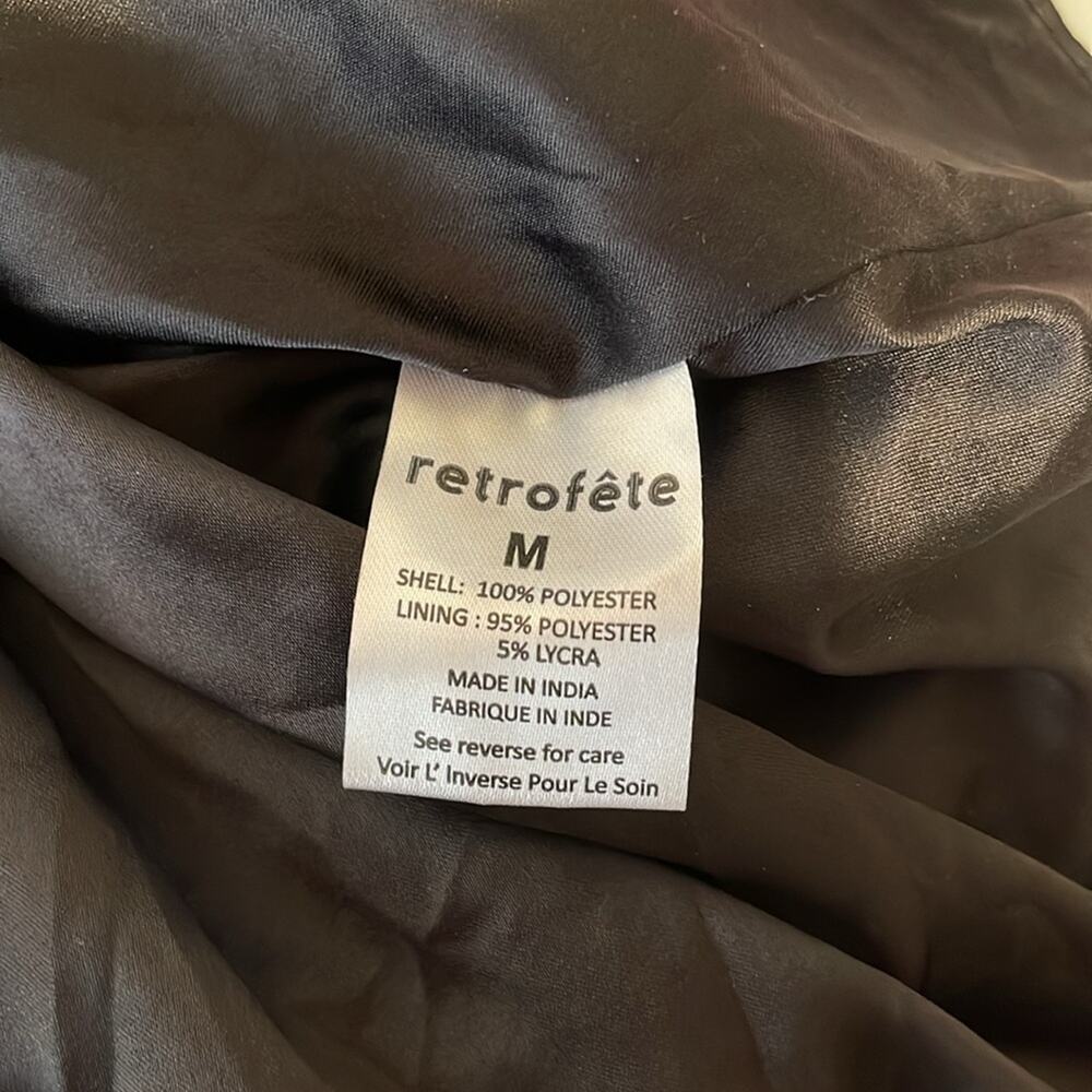 Retrofete Black and Silver Rubina Sequin Feather Hem Mini Dress Size Medium - Picture 12 of 12
